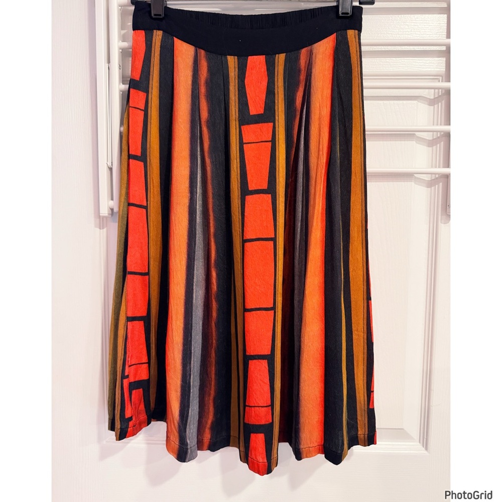 Anthropologie Bla^nk London Orange and Black Skirt Chic Hippie Indie Free Spirit